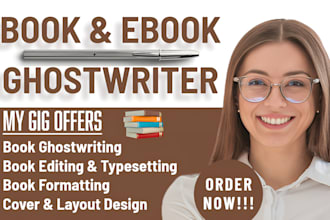 ebook ghostwriter, nonfiction book writer, ghost book writer, editor, and KDP