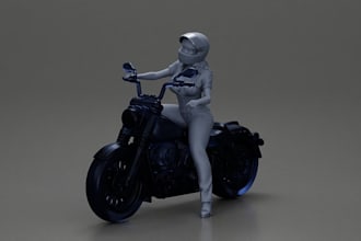 3d print action 3d figures, miniature human, pbr hard surface, stl file, 3d toy