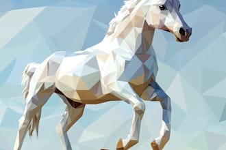 draw a geometric low poly animal vector illustration