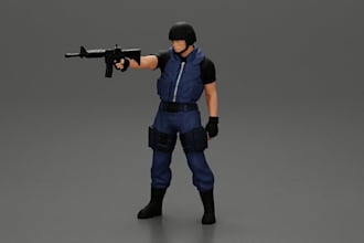 custom 3d toys for printing, military 3d figures, gears, war game assets, zbrush