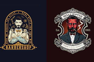 design amazing skull salon barber shop logo