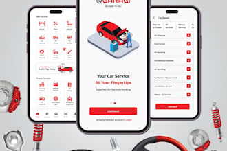 create car service app, garage app, car parking app, car rental app