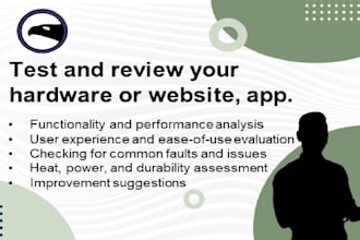 test and review your hardware or website, app for usability and performance