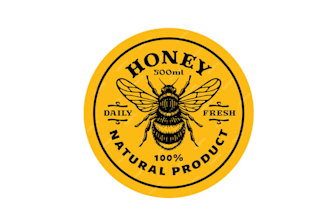 design amazing natural honey bees logo