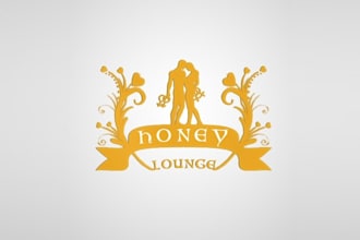 design unique honey lounge logo