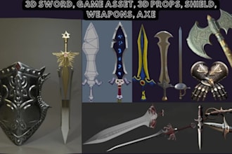 do custom 3d cosplay accessories 3d sword props 3d weapon dagger for 3d printing
