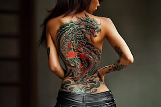 do a personalized japanese style tattoo desing