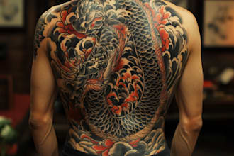draw a japanese or oriental tattoo design for you