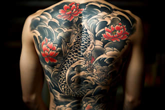 desing a tattoo in japanese style