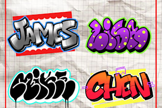 make graffiti font for your name or brand with my own style
