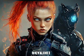 create fantasy, sci fi, character with hyperrealistic style