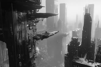 do cyberpunk scifi futuristic city