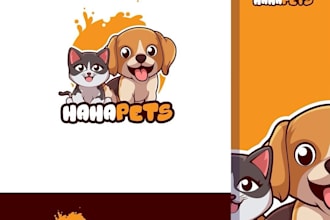 do modern animal dog pet care veterinary logo