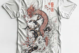 create a custom japanese style t shirt design, anime