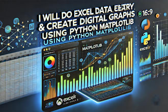do excel data entry, cleaning and create digital graphs using python matplotlib