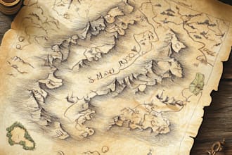 make fantasy map illustration for dnd, novels and games