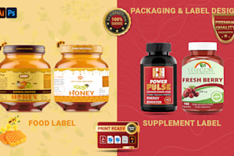 do dieline, food label, supplement label, pouch design and food packaging