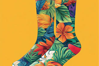 draw unique socks design or sketch for you