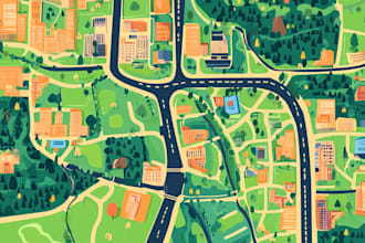 do modern vector maps, rv maps, events, or city maps in illustrator
