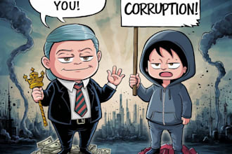 make cartoons, political cartoons, anime style characters