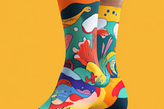 draw unique socks design for your brand