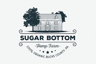 design a vintage custom hemp farm logo for your business