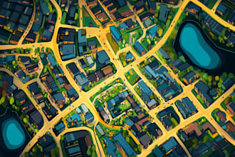 draw a beautiful vector map illustration for you