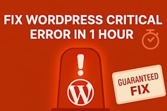 fix wordpress errors, critical issues, or white screen fast