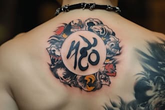 do custom anime tattoo for sleeves t shirts, leg or anything