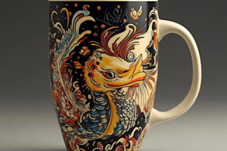 create custom typography coffee mug design or cup design