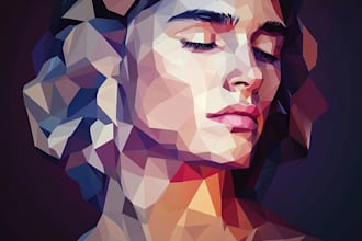 make your image into stunning low poly portrait art