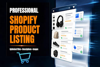 do professional shopify product listing, shopify data entry