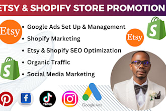 set up google ads, shopping ads to promote etsy and shopify store