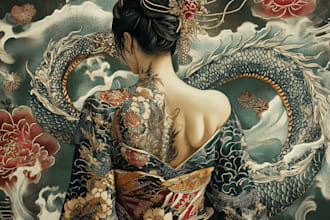 make awesome original japanese tattoo, irezumi tattoo design