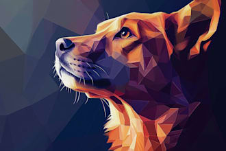 draw your favorite animal in low poly style