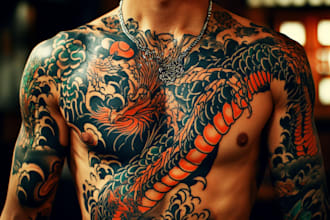 draw a original custom japanese tattoo design for you