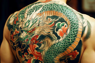 create a japanese or oriental tattoo design for you