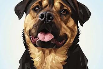 create single line vector, pet portrait, vector tracing