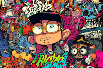 create a custom doodle art illustration design for you