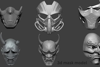 model 3d custom mask 3d cosplay mask gas mask half mask 3d helmet for you