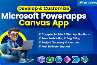 develop and customize microsoft powerapps canvas app