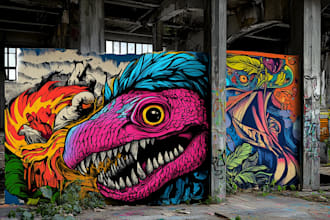 create a unique pop art and street graffiti style modern artwork