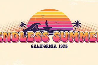 design retro vintage logo with copyrights