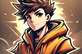 design a professional custom anime logo for you