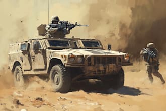draw military themed illustrations