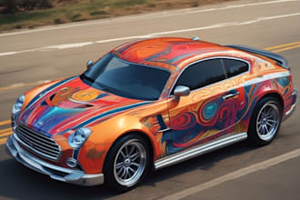 do eye catching vehicle wrap, creative van