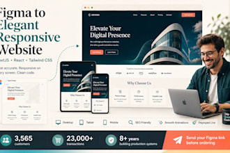 convert figma to website in nextjs react and tailwind pixel perfect