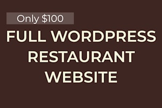 create a professional restaurant website on wordpress full setup