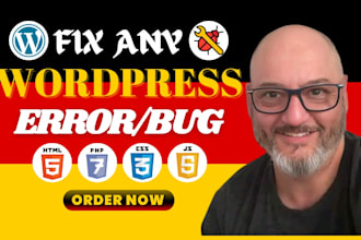 fix wordpress issues, bug or fix wordpress error and bugs htlm CSS bug fixing