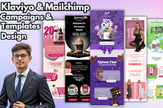 design elegant custom mailchimp and klaviyo email templates